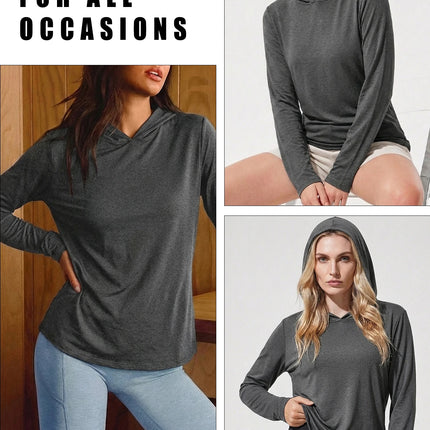 Women's Super Soft Long Sleeve Hoodie — Perfect for Hiking, Fitness, Running & Cycling