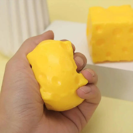4 Styles Jumbo Cheese Squishy Toy 6/7CM Soft Squeeze Stress Ball, Slow Rising Shapeable ASMR Sensory Toy Anti-Stress Relief Gift