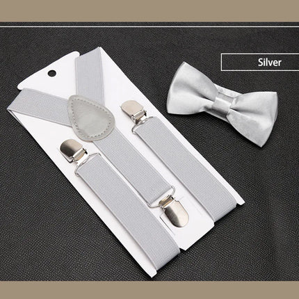 1 Pcs Elastic Suspenders with Tie New Fashion Suspenders Children Boys Girls with Bow Tie Adjustable Straps Accessories for Kids