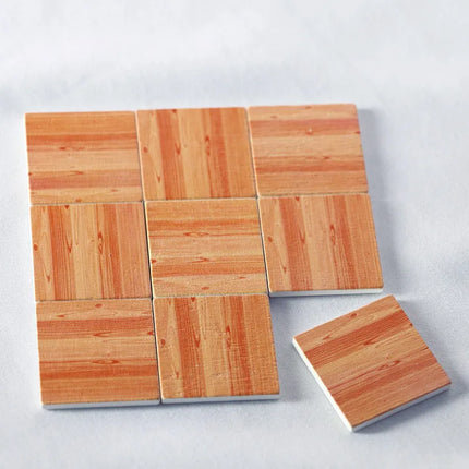 30mm*30mm Dollhouse Miniature Wooden Floorboards Sticker Wall Decal Kitchen Dining Bathroom Living Room Floor Furniture Accessor