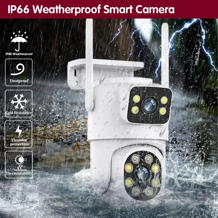 ANSVICAM Tuya Wifi IP Camera 8K with Alexa Google Onvif NVR Dual Lens Camera PTZ Outdoor 4K Dual Screen Auto Tracking Night mod