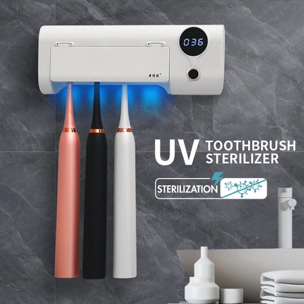 Multifunctional UV rechargable Toothbrush sterilizer holder portable for electric toothbrushes disinfection drying