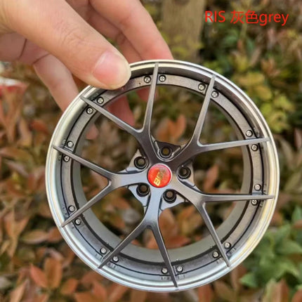 Wheel Model Car Ornaments RAYS Metal Wheel RID Aluminum Alloy Simulation Forging Wheel Modification Creative Desktop Toy