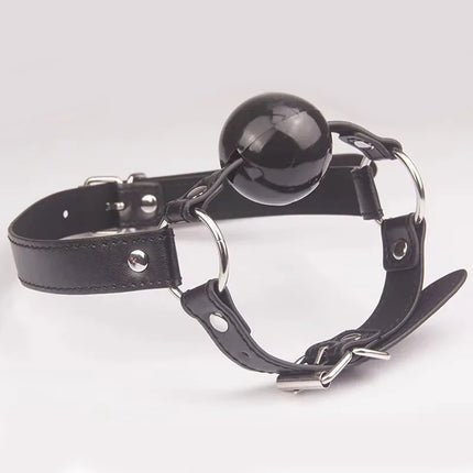 Leather Chin Harness Silicone Rubber Bondage Mouth Ball Gag,BDSM Restraints,Sex Toys For Couples Adult Games