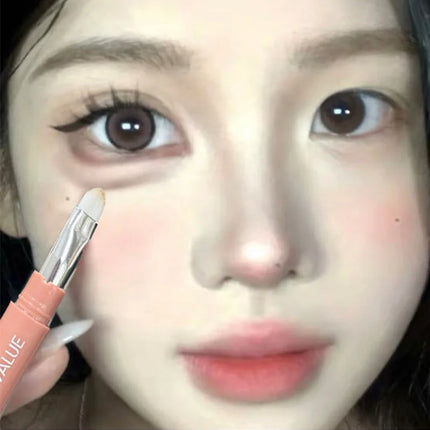 Bicolor Under Eyes Pen Double Ended Lying Silkworm Pencil Nude Lower Eyelid Contour Aegyo-sal Eyeliner Makeup with Detail Brush