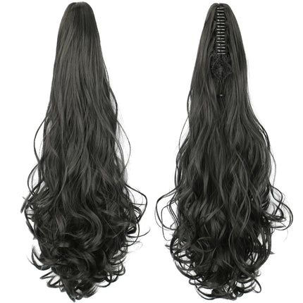18 Inch Curly Wave Claw Clip In Ponytail Hair Extensions Synthetic Layer Wavy Claw Pony Tail Hairpieces For Women Daily Use