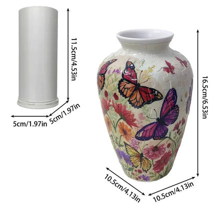 Creative 3D Puzzle Vase Waterproof Artistic Flower Vase Jigsaw Arrange Flowers Building Block Flower Arrangement Vase