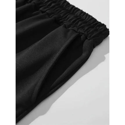 Men's Casual Sports Shorts with Cross Print and Letter Design, Drawstring Waistband and Pockets, Summer Street Fashion