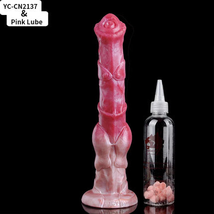 YOCY 12 Inch War Horse Dildo 6.5cm Thick Armor Knot Anal Stimulator Soft Silicone Animal Penis With Sucker Sex Toy For Women Men
