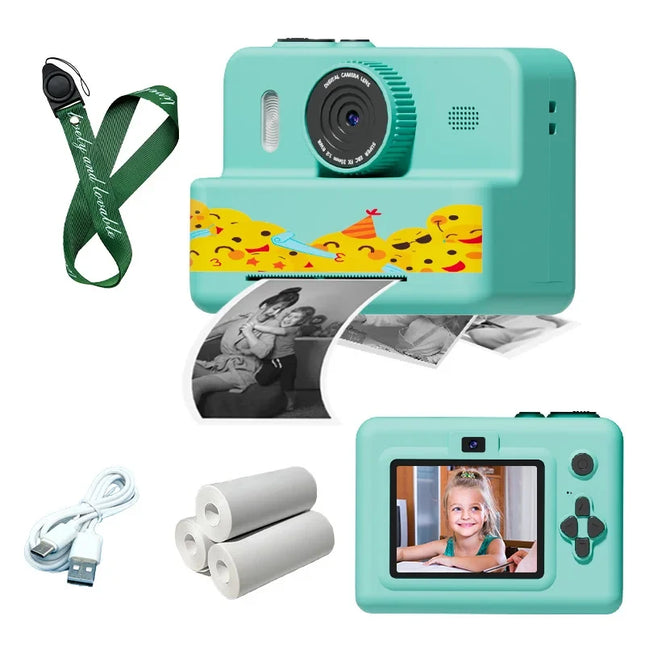 Kids Camera Digital Children Camera Instant 1080P HD Digital Camera Video Recorder Toddler Mini Thermal Printer Birthday Gifts