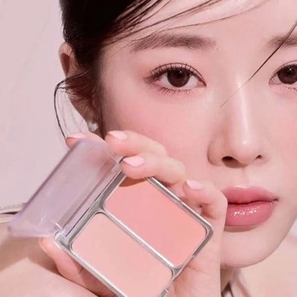 Bi-Color Powder Blusher Cheek Blush Low Saturation Light Color Pseudo Plain Color Expansion Color Natural Makeup