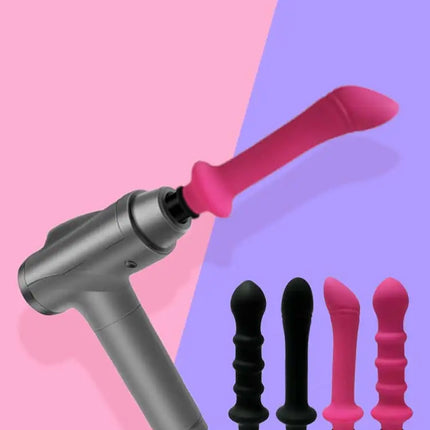 1 Pc Threaded Silicone Fascia Gun Massage Head With 3 Sizes Of Connectors, 12-13mm/15-16mm/18-19mm, Fascia Gun Massage dildo