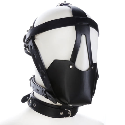SM Leather Padded Hood Blindfold,Head Harness Mask Gag, BDSM Bondage ,Sex Toys For Couples Accessories