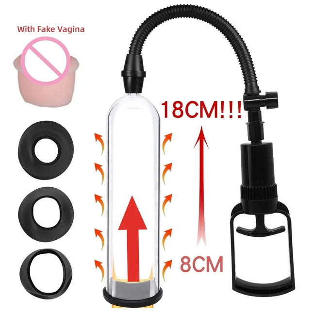 Man Penis Pump Manual Penis Enlarger Enhancement Erection Vacuum Pump Big Dick Glans Trainer Male Lasting Masturbator Sex Toys