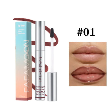 6-Color Lip Liner Pen   Peel-Off Lip Gloss   Waterproof Long-Lasting Matte Brown Peel-Off Lip Gloss Cosmetics