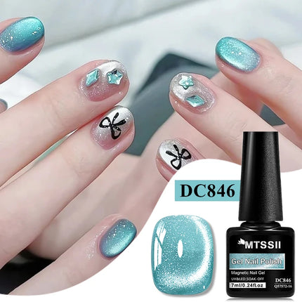 Moonlight Crystal Cat Magnetic Gel Nail Polish Holographic Glitter Semi Permanent Nail Art UV Gel Soak Off Varnish Nail Supplies