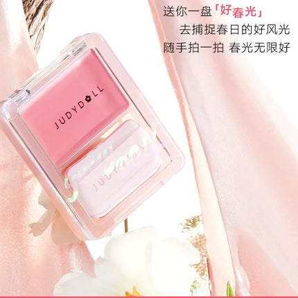 Judydoll Water Light Cream Hydrating Blush Multi Purpose Moisturizing High Light Expanding With Puff Long-lasting Face Makeup