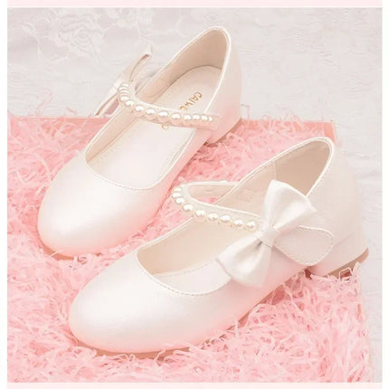 Zapatos Niña KidLeather Shoes 2024 Autumn New Girl High Heel Princess Shoes Bow Single Shoe Mary Jane Shoes Kid Shoe Girl Shoe