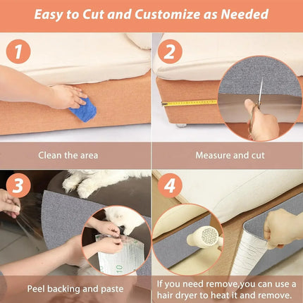 Cat Crawling Mat Climbing Frame Protection Sofa Anti Cat Scratch Trimmable Self-adhesive Felt Fabric Carpet Post Board Cats Toy