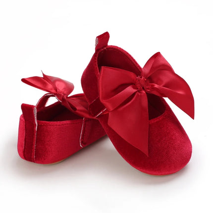 Fashionable Red Baby Shoes for Newborn Girls Cloth Bottom Elegant Noble Casual First Walking Shoes