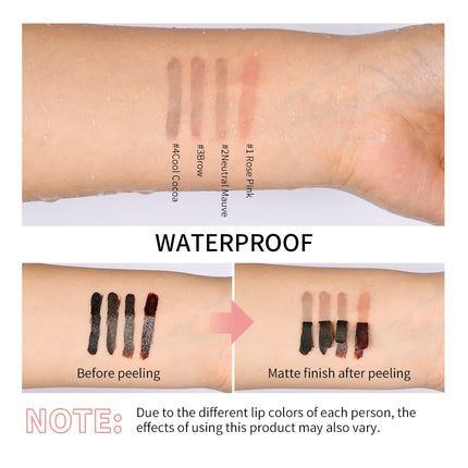 4colors Highly Pigmented Lip Liner Tattoo Matte Peel Off Enhance Lip Liner Lasting Lip Stain Waterproof Transfer-proof Lipstick