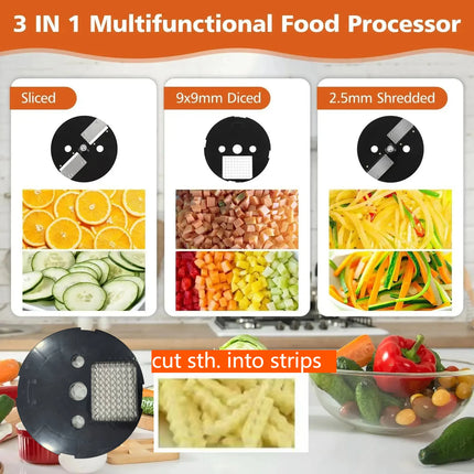 110V/220V Commercial Vegetable Chopper 3 in1 Multifunctional Electric Cutting Machine Carrot Potato Slice Shred Diced Processor