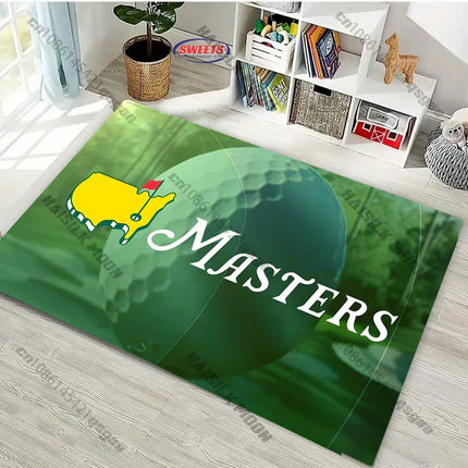 1PC P-Prem1um Golf M-Masters Logo Carpet Rug for Living Room Bedroom Sofa,Office Areas, Mat,Multi Size Optional, Great Gift Rug