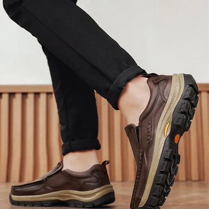 Brand Men Shoes High Quality Genuine Leather Men's Casual Shoes Slip On Comfort Business Man Flats Shoes Outdoor Men Work Shoes