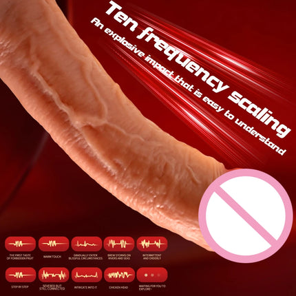 Female Realistic Dildo Soft Silicone Heating Masturbation Vibrator G-spot Vagina Anal Massager Big Dick Sex Toys For Women 18+