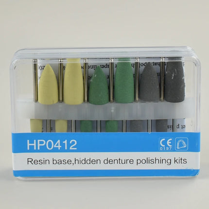 1 Kit Dental HP0412 Silicone Rubber Trimming Polishers Resin Base Hidden Porcelain Zirconia Acrylic Grinding Denture Polishig