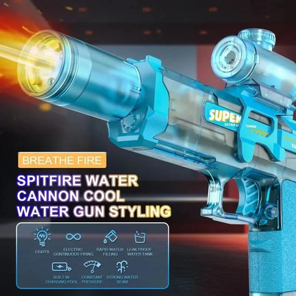 Electric Water Gun LED Lights Automatic Sensing Water Gun Children's Toys Summer Swimming Pool Outdoor Beach Toys Festival Gifts