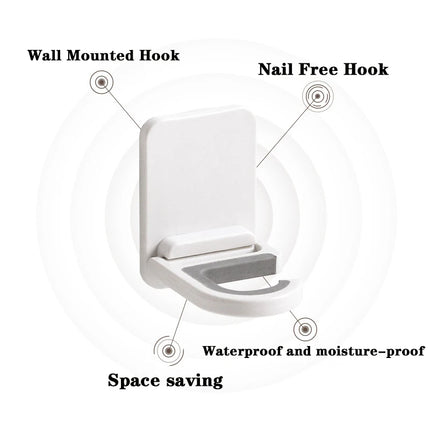 Wall Mount Broom Mop Clip Holder Self-adhesive Broom Brush Mop Hanger Organizer Rack Kitchen Bathroom Storage Multi-Purpose Hook