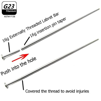 1/10PCS G23 Titanium Puncture Needle Guide Belly Lip Ear Eyebrow Tools Insertion Pin Taper Piercing Stretching Tool Accessory