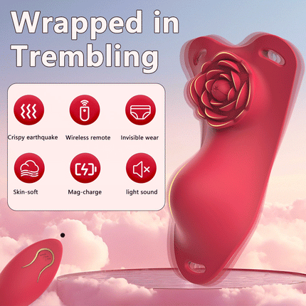 10-Frequency Lace Wear Rose Vibrator Long Distance Remote Control Clitoris U Point Masturbation Sex Toy Adult Female Couple Game