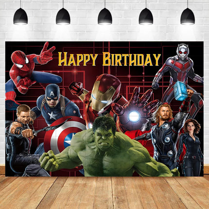 Marvel Avengers Photo Backdrops Banner Captain America Iron Man Spider-Man Boys Birthday Party Decor Custom Superhero Background