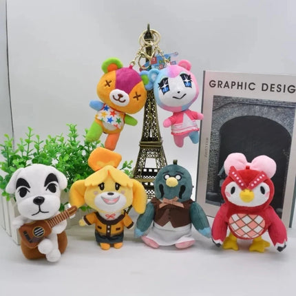 Animal Crossing Plushes Cute Keychain Anime Figure Isabelle KK Brewster Judy Kawaii Backpack Pendant Stuffed Animals Car Keyring