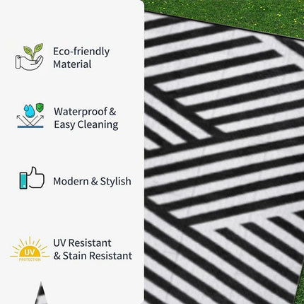 Double-Sided Outdoor Waterproof Reversible Mats Plastic Straw Patio Rugs PP Material Double Layer Woven Carpet Family Picnic Mat