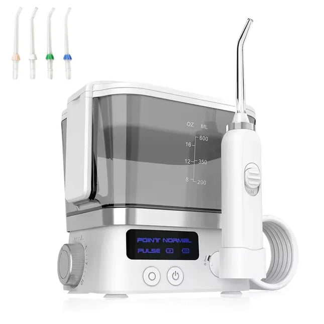 Water Flosser Oral Irrigator Teeth Whitening Daily White Teeth Care Professional Rechargeable With 4 Nozzles For Family Travel