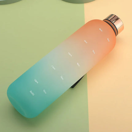 1L Water Bottles for Girls Kids Leakproof Gym Fitness Sports Bottle for Outdoor Travel, Camping Frosted Plastic Drinking Bottle