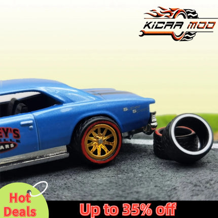 1/64 Rubber Tires For Wheels on Hot Wheels Detail-up Replacement Parts for Hotwheels Model Car Toys 11mm/13mm (2 Sets)