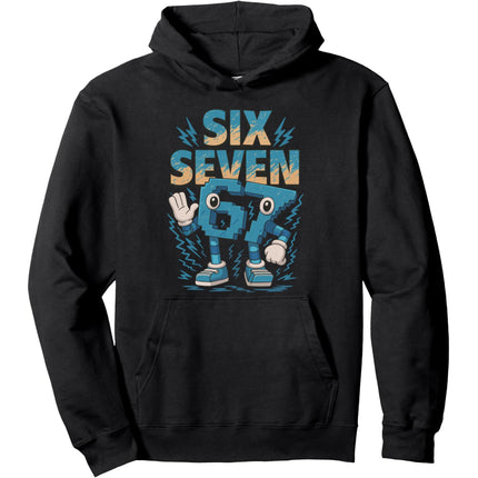 Versatile Casual Hoodie with SIX SEVEN Print Design, Boys Girls Teens Style, Cotton Sweatshirt for Outerwear in Autumn Winter