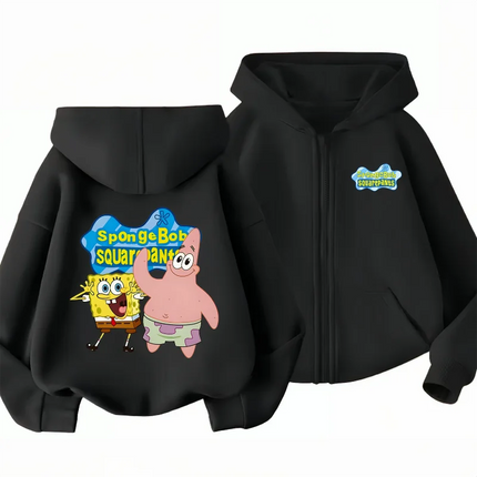 Potdemiel SpongeBob SquarePants Kids Zipper Hoodie, Boys & Girls, Zipper Clothing Top, Autumn/Winter Warm Kids Zipper Sweatshirt