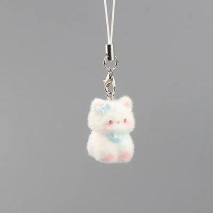 Fluffy Alpaca Elk Capybara Animal Keychains Resin Cartoon Lovely Funny Garlic Goose 3D Doll Pendant Bag Box Car Key Ring Jewelry
