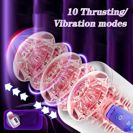 Sex Toys for Men Male Masturbator - Sex Toy with 10 Thrusting & Tongue Licking Modes Blowjob Sex Machine Stroker Penis Training