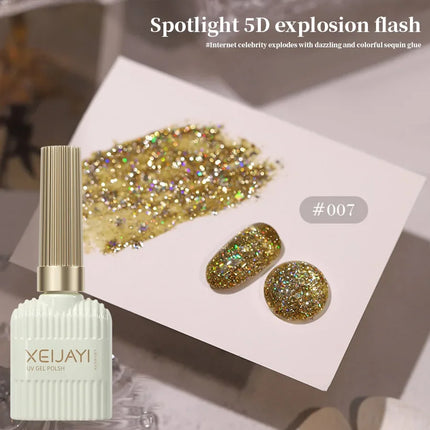 10 Colors Holographic Glitter Gel Nail Polish Spring Color Sparkling Sequins Soak Off Uv Led Varnish Nail Art Diy