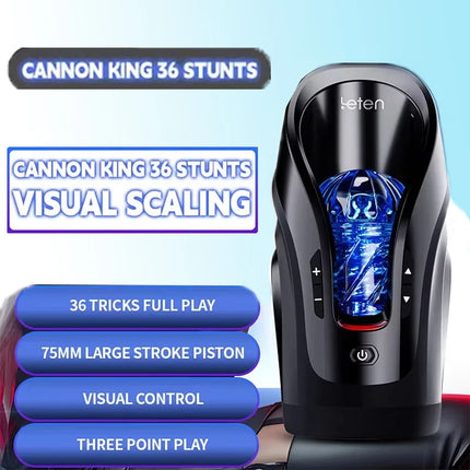 Leten Thrusting-Pro Automatic Telescopic 75MM Powerful Thrusting Vagina High Speed Intellegent Voice Masturbator Sex Toy for Men