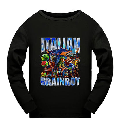 Italian Brainrot Bootleg Retro Meme Shark Tralalero Tralala Pajamas for Girls Clothes Baby Girl Clothes Outdoor Clothing Sets