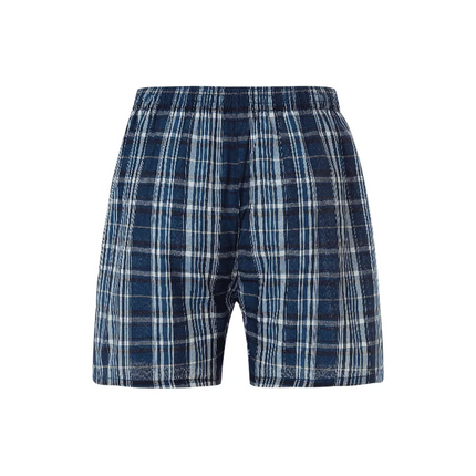 JupiterSecret 6 Pcs Boxer Shorts Casual Plaid Elastic Waistband Button Mens Boxer Underwear Woven Shorts For Home Random Color