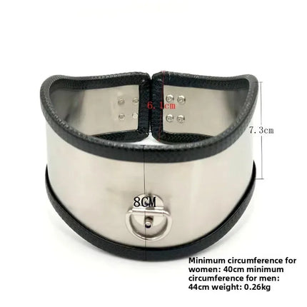 Stainless Steel BDSM Collar Erotic Neck Harness for Fantasy Game Fetish Toy Sex Product Adult Role Play Intimate Accessory