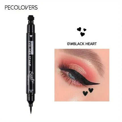 1PC Waterproof and Sweat-proof Eyeliner with Stamps - Quick Drying, Smooth Application, Multiple Patterns, Gentle Texture